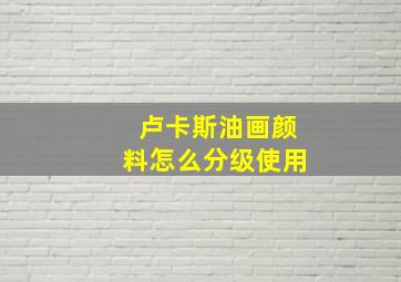 卢卡斯油画颜料怎么分级使用